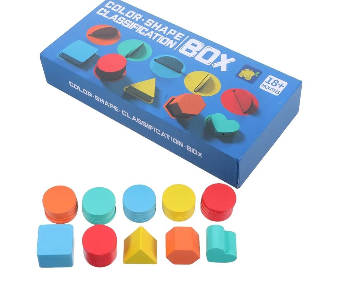 Vodolo Shapes and Colors Sorting Toy for Toddlers 13,Kids Learn Color Discovery Boxes Shape Sorters Preschool Classroom Must Haves Sensory Toys,Color Matching Learning Activities Games