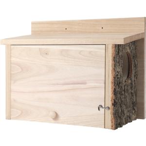 1 Pcs Squirrel Nesting Box Squirrel House for Outside Nesting Hanging Handcrafted Thick Wood Winter Chipmunk Outdoor Shelter Garden Yard Support Local Wildlife Easy to Install(Horizontal)