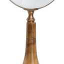 Vintage Brass and Bone Magnifying Glass, Multicolor