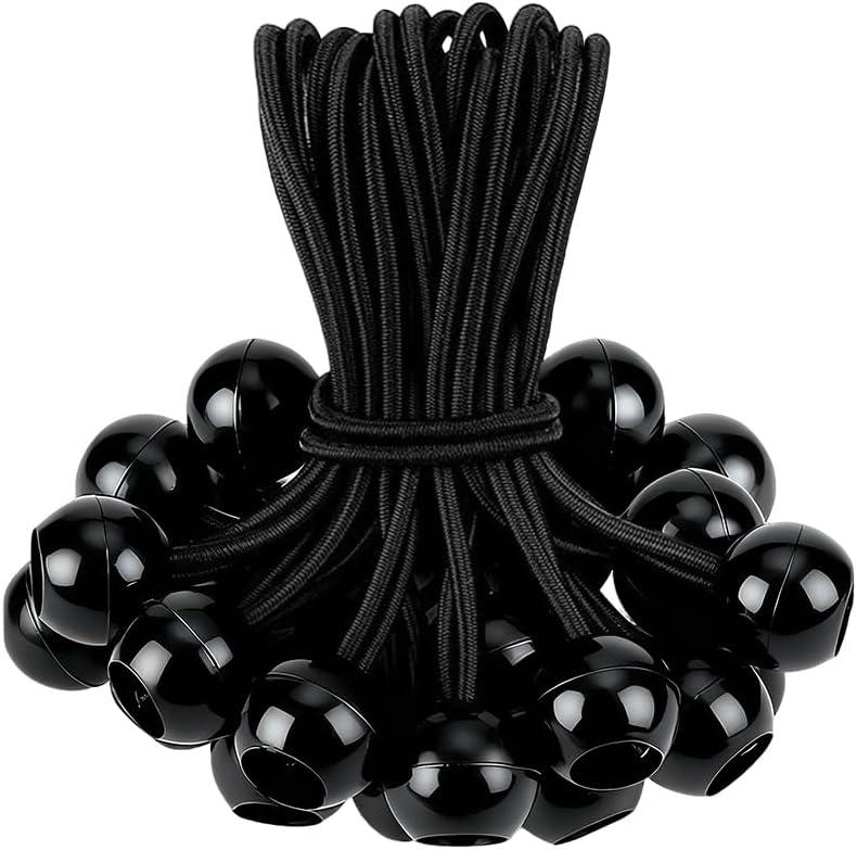 35 Pack Ball Bungee Cord, 6 Inch Bungee Cords with Balls for CargoTentsCampingHolding Wire and HosesTent Poles UV Resistant