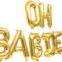 Twins Baby Shower Decorations - Oh Babies Gold Balloon, Oh Babies Banner Garland, Gender Reveal Party Supplies, New Born Baby Shower Decorations