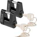 RETRUE Trailer Tongue Coupler Lock, Trailer Hitch Lock,Dia 1/4 Inch, 3/4 Inch Span for Tow Boat RV Truck Car's Coupler (Pack of 2, Black)
