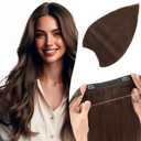 Thick Halo Hair Extensions Straight, 100% Real Human Hair,No Tangle & Smooth,Invisible Wire Extensions for Women,100g,22 Inch #02 Dark Brown