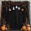 Black Backdrop Curtains for Wedding Parties, 10x10FT Wrinkle Free Photo Backdrop Curtains for Wedding Birthday Party Baby Shower, Fabric Drape with Rod Pockets 5ft x10ft, 2 Panels