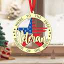 Veteran Ornaments - Veteran Christmas Ornament - 2 Layer Wooden Ornaments, Veteran Xmas Gift, Ornament Gift for Veterans, Gifts for Veteran Soldier Armed Forces Military Memorial (Style 1)