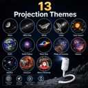 Galaxy Star Night Light Projector, 2-in-1 USB Multicolor LED Night Light, with 13 Projector Films, Portable 360 Adustable Brightness Control for Kids Adults Bedroom Home Ceiling Car Decor Gift