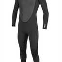 O'Neill Wetsuits mens Men's Reactor-2 3/ 2mm Back Zip Full Wetsuits, Black/ Black, Large US