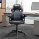 Executive Office, Computer Desk, Ergonomic PU Leather Swivel Managerial, Adjustable Mid Back Task Chair with Padded Armrests, Black