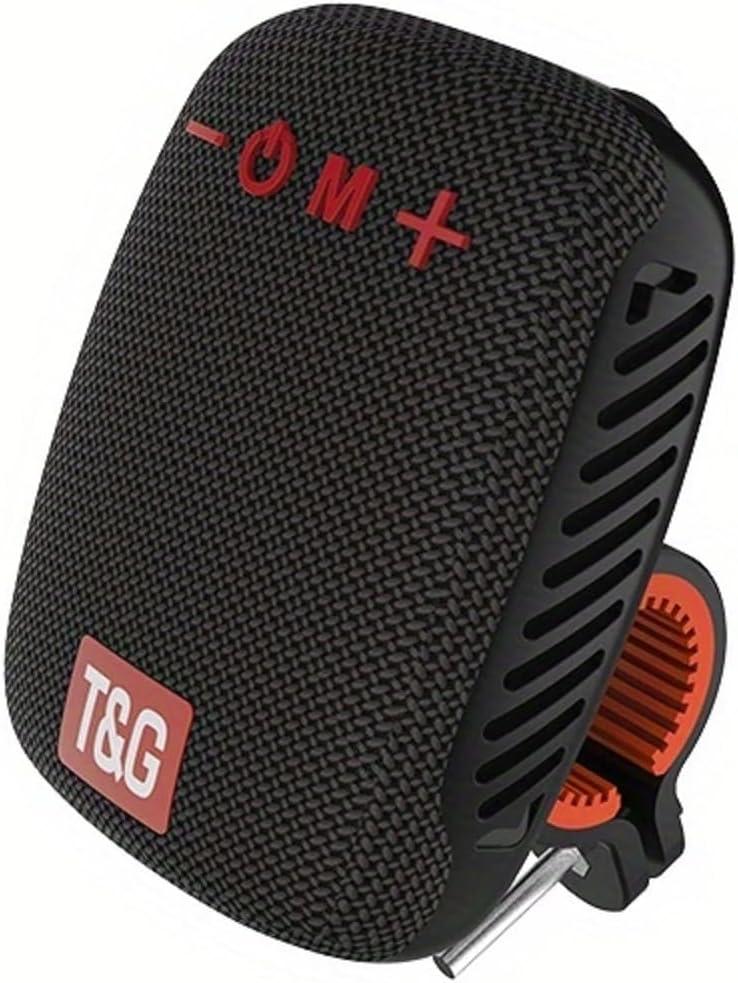 T&G Portable Bluetooth Bike Speaker, Waterproof Wireless Mini Speaker with Bike Mount, 12H Playtime, Built-in Mic, Shockproof, for Cyclists, Hiking, Travel (Black)