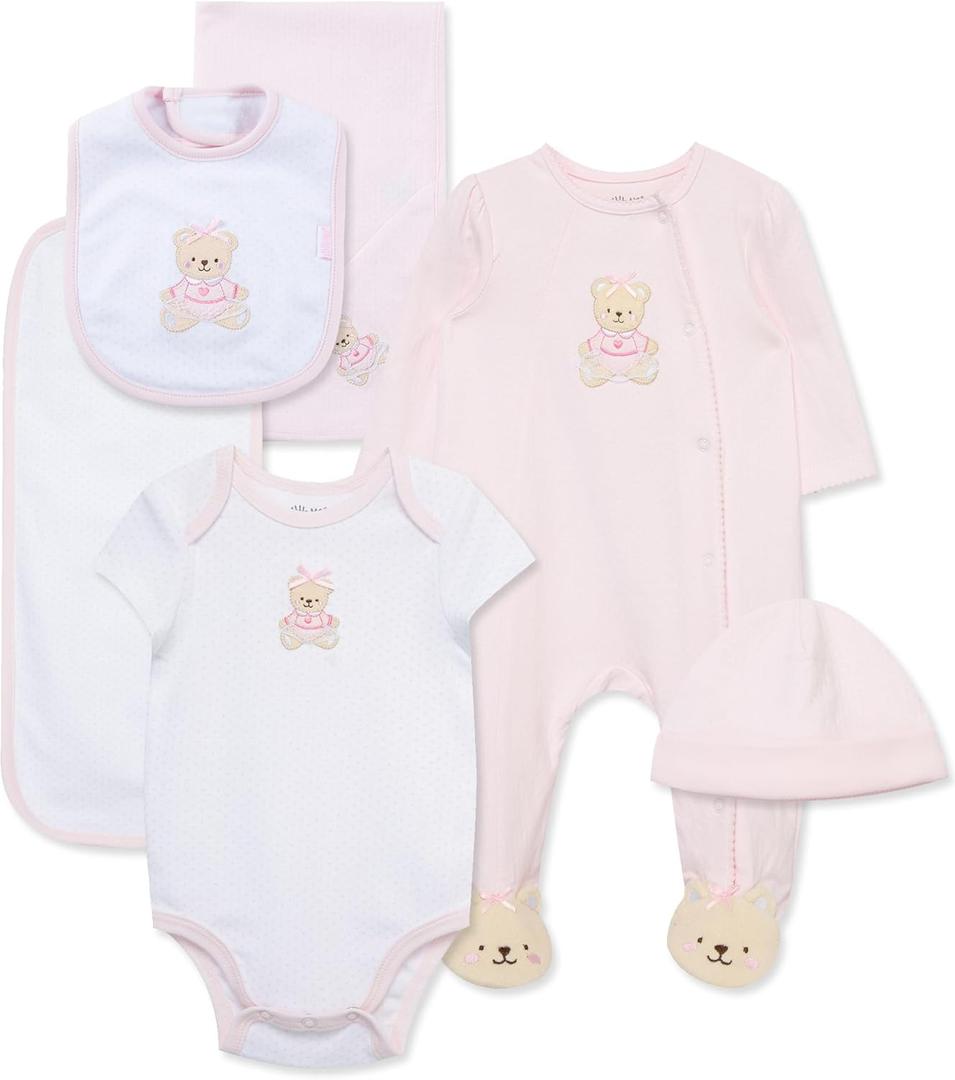 Little Me Baby Layette Gift Set - Clothes, Outfits, Essentials for Girls & Boys, Newborns, 36 Months (Pink Bear)