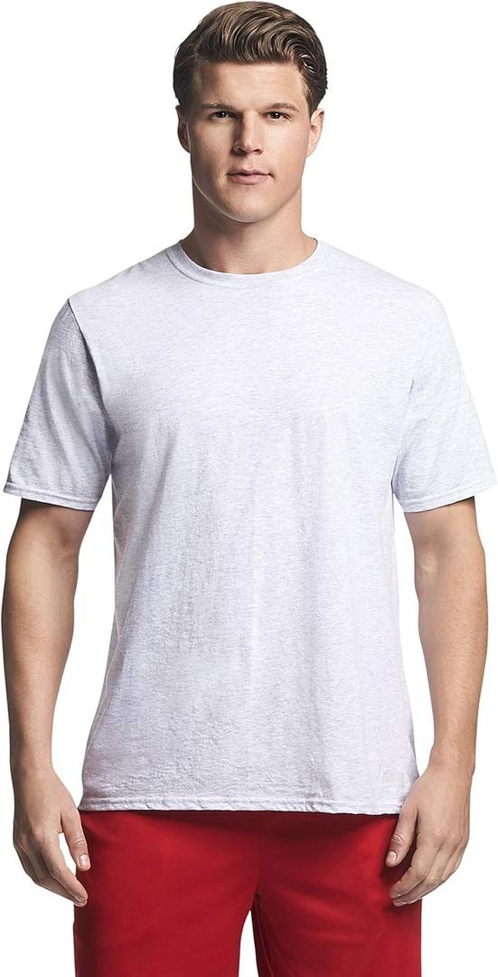 Russell Athletic Mens Soft 100% Cotton Midweight T-Shirt (Gray, XXL)