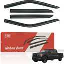 R-GEE Window Rain Guards Fit for 2015-2024 Ford F150 SuperCrew, 2017-2024 F-150 Raptor / F250 F350 F450 SuperCrew Super Duty Crew Cab, Window Vent Wind Deflectors Visors Shades, 4 Pieces