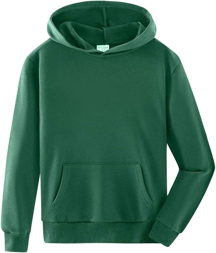 Spring&Geges Solid Classic Hoodies Soft Hooded Pullover Sweatshirt  2XL Dark Green