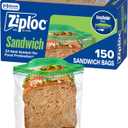 Ziploc Sandwich and Snack Bags, Easy Open and Close, Plastic Food Storage Bags, 150 Bags Total (Packaging May Vary)