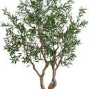 Nearly Natural 6ft. Artificial Grand Olive Tree in White Decorative Planter