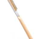 21 Inch Pizza Oven Brush with Scraper, Brass Bristles, Copper Wire Pizza Stone Cleaning Brush for BBQ Grill Cleaning, Outdoor Oven Accessories