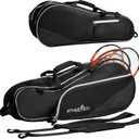 Athletico 6 Racquet Tennis Bag | Padded to Protect Rackets & Lightweight | Professional or Beginner Tennis Players | Unisex Design for Men, Women, Youth and Adults (Black), Large