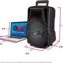 QFX PBX-800TWS Dual 8" Powered PA Speaker System | 2 Rechargeable Bluetooth Party Speakers, 2 Tripod Stands, 2 Wired Mics, Remote | TWS Stereo Pairing, RGB Lights, FM/USB/TF/AUX