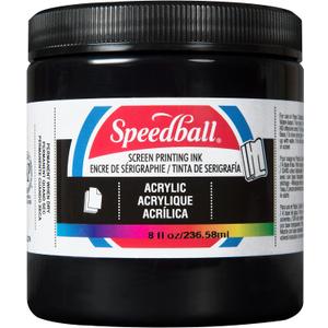 Speedball Acrylic Screen Printing Ink, 8 oz, Black for Paper Prints, Made in USA