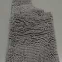 Smiry Luxury Chenille Toilet Rugs U-Shaped 20x20, Soft Absorbent Non-Slip Contour Bathroom Rugs for Toilet, Machine Washable Contoured Bath Mats, Light Grey