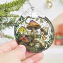 2025 Christmas Tree Ornament - Stained Glass Mushroom Holiday Decor, Christmas Decoration, Gift Idea for Friends, Exchange