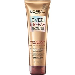 L'Oreal Paris EverCreme Sulfate Free Deep Nourish Shampoo, 8.5 Ounce (Pack of 2)