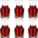 Remagr 6 Pack Single Serving Wine Carafe Glass Small Mini Carafe Individual Wine Refill Decanter for Dinner Parties Tastings Bars Restaurants (7.7 oz)
