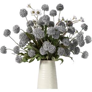 Fake Flowers Artificial Chrysanthemum Faux Mums Matching 2PCS White Daisy Faux Flowers for Vase Fall Long Stems Flower Silk Flower for Home Decoration Wedding Decor, 8PCS Blue, No Vase