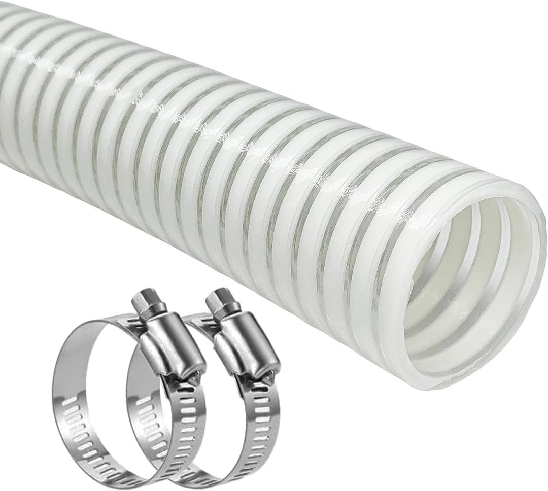 1 1/2 Inch Swimming Pool Replacement HosePool Filter Pump Connection PVC Hose For Above Ground PoolsFlexible Vinyl Hose Suction Vacuum UV- Resistant Tubing 6FT