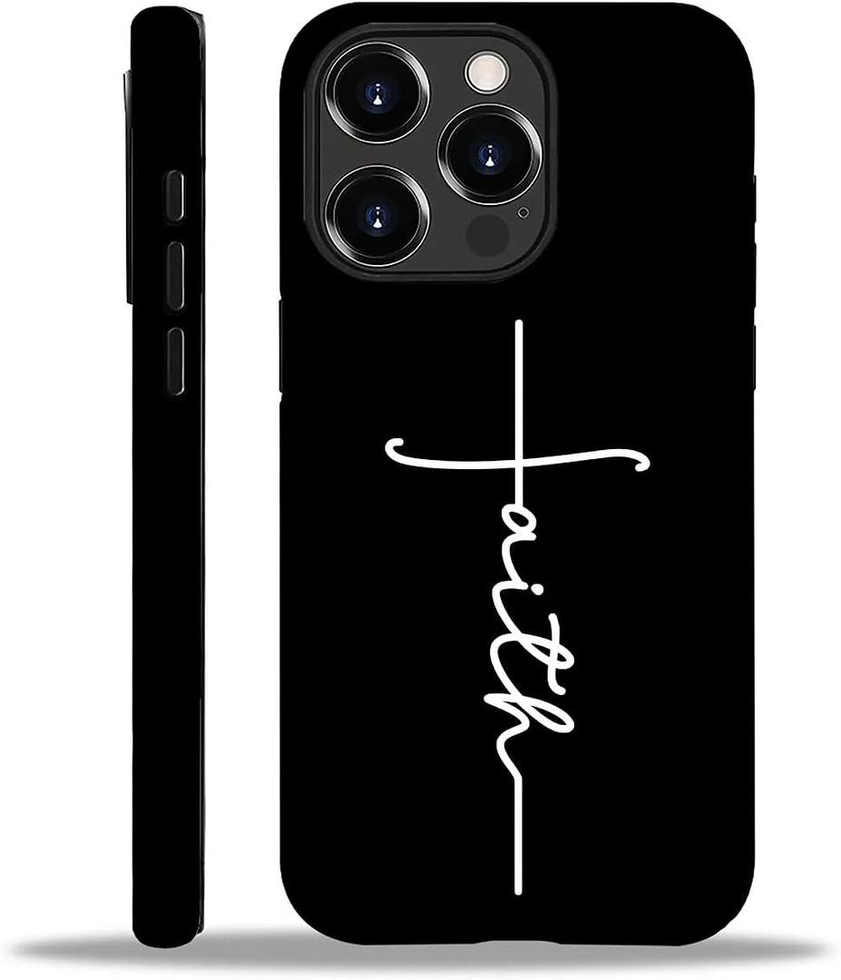 ilikediy for iPhone 16 Pro Case,HH2 Jesus Cross Christian Faith Hybrid 2 Layer Hard Shell Silicone Protective Pattern Design Case