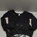 LafyKoly Women's Long Sleeve Rash Guard Print Athletic Swimsuit Outdoor Sport Tankini Sets ,Color: Pure Black 4, M