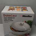 Mueller Cast Iron Dutch Oven Pot with Lid, 6 Quart Enameled, Dual Handles, Stainless Steel Knob, Stew & Induction Pot - For Braising, Roasting, Baking, Cast Iron Bread Pan with Lid, White (Oyster White)