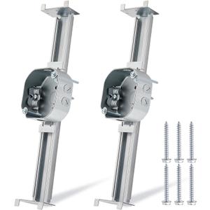 Tandefio 2 Pcs Adjustable Ceiling Fan Bracket Ceiling Mounting Bracket Electrical Box for Fans and Light Fixtures, 14.7 Inches in Length