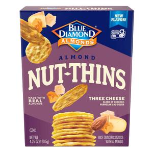 Blue Diamond Almonds, Three Cheese Gluten Free Nut Thin Cracker Crisps, 4.25 oz (EXP 01/31/26)