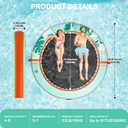 GYMMALL Inflatable Water Hammock Floating Dock 8 FT with Mesh, Tanning Pool Raft Round Ring for Adults, Float Platform for Lake and Beach with Water Ladder and Cup Holders - Orange Green