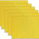 AVKA Studio 100% Cotton Ribbed Placemats - Set of 6-13 x 19 Inches - Yellow - Everyday/Thanksgiving/Fall Thick Construction Fabric Table Mats - Washable Reusable Place Mats
