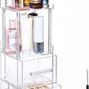 Qinyoung Double Layer Disposable Facial Towels Storage Box Acrylic Container Clear Face Towel Holder Compatible with Clean Towel XL Makeup Box Organizer (Excluding Facial Towels)