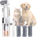 Pet Grooming Vacuum Kits-Dog&Cats Hair Remover Dematting Shedding, Cordless Handheld and Rechargeable Machine Friendly Noise with 9K Suction 300ml Dust Cup Travel/Household