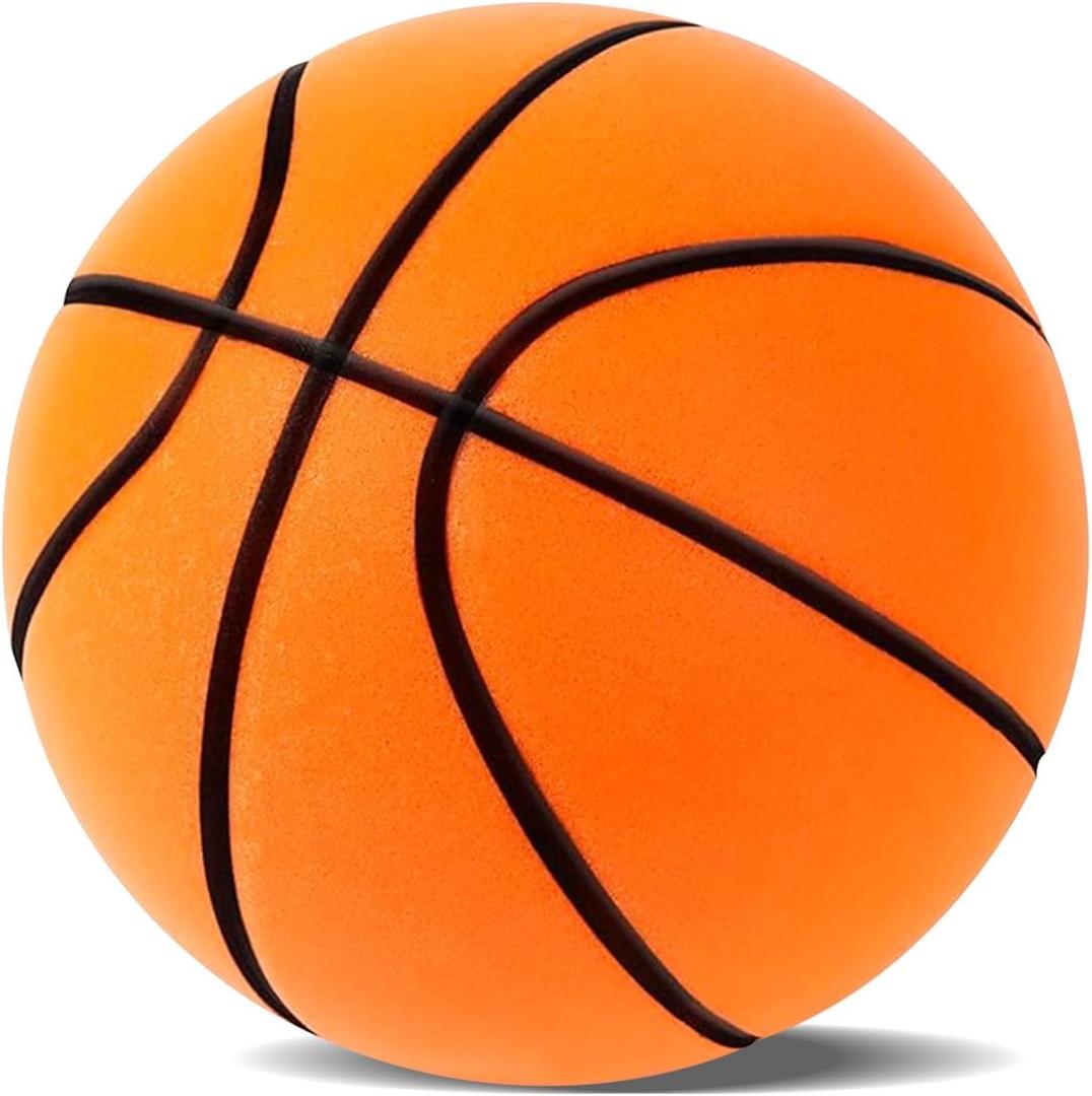 Silent Basketball-Size 7 (29.5") Upgrade Dribble Dream Silent Basketball, Grooved Airless Foam Technology for Soundless for Foam Indoor Training Ball for Various Indoor Activities (Orange)