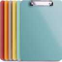 Clipboards  Set of 6 Plastic Clip Boards 8.5x11 Bulk | Colored Acrylic Clipboards for Classroom, Boho Classroom Decor, Teacher Supplies | Cute Clip Board for Kids, Office, Coaching, Medical, School