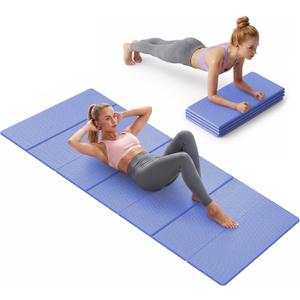 Stepwaver Foldable Fitness Yoga Mat, 0.4” (10 mm) Extra Thick -75” x 26”
