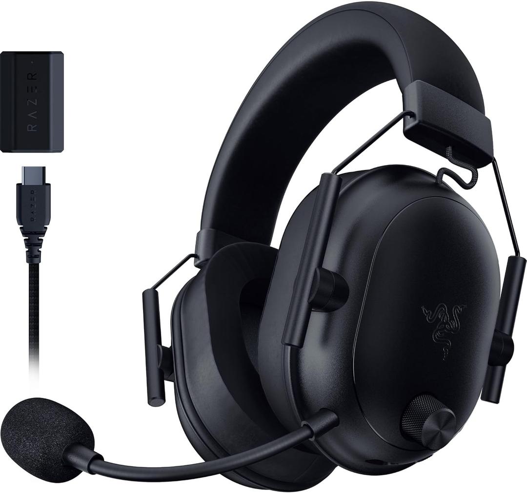 Razer BlackShark V2 HyperSpeed Wireless Gaming Headset for PC, Mac, PlayStation, Switch & Mobile  280g Lightweight, Wideband Mic, 50mm Drivers, 2.4GHz, Bluetooth or USB, 70 Hr Battery  Black