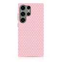 Owncase for Samsung Galaxy S24 Ultra Case Cute Fashion Polka Dot Phone Case for Women Girls Shockproof Slim TPU and Hard PC Protective Cover, Pink