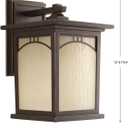 Progress Lighting Residence Collection 1-Light Umber Textured Art Glass Craftsman Outdoor Medium Wall Lantern Light Antique Bronze, 8"