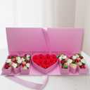 WENPACK Empty Flower Gift Box Mother's Day MOM Cardboard Letter Shaped Fillable Chocolate Strawberry Candy Packaging (MOMpink)