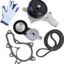MOTOKU Engine Water Pump and Serpentine Belt Drive Kit with Tensioner for Toyota Camry Highlander RAV4 Sienna Venza for Scion tC