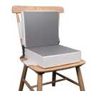 Kalawen Booster Seat for Kitchen Chair, Upgraded 2Pcs PU Washable Straps Safety Buckle Kids Toddler Booster Seat for Table (Gray-1)