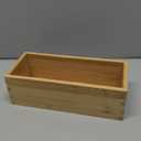 Lipper International Bamboo Wood Utensil Holder Storage Box for Cooking Tools, Makeup, or Office Supplies, 4" x 9 1/4" x 3"