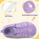 LeIsfIt Toddler Shoes Girls Boys Wide Shoes Kids Zero Drop Minimalist Sneakers Barefoot Slip on Tennis Sneakers (Purple)