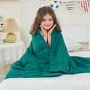 yescool Weighted Blanket (5 lbs, 36" x 48", Dark Green) Cooling Heavy Blanket for Sleeping Perfect for 40-60 lbs, Breathable Blanket with Premium Glass Bead, Machine Washable